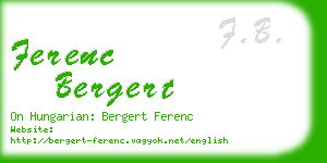 ferenc bergert business card